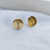 Brinco Botão Fileira Cravejada Banhado a Ouro 18K