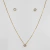 Conjunto Ponto de Luz com Zircônia Banhado a Ouro 18K