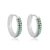 Argola Click Cravejada com Zircônia Verde Banhada a Ouro e Prata - Daisy Acessórios
