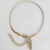 Pulseira com Pingente de Folha Cravejado com Zircônias Banhado a Ouro 18K