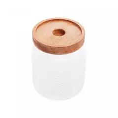 Porta mantimentos de Vidro Martelado e Tampa de Acácia - Lyor - comprar online