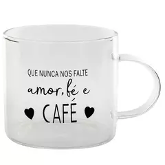 Caneca café vidro com frase motivacional na internet