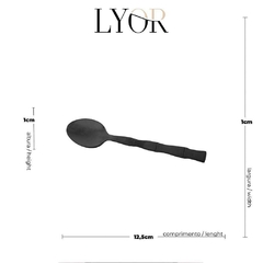 Conjunto 6 colheres chá aço inox Elegant Bambu Preta - comprar online