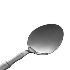 Conjunto 6 colheres mesa aço inox Elegant Bambu Preta - comprar online
