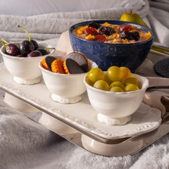 Conjunto 3 Petisqueiras Porcelana com Bandeja - Wolff - comprar online
