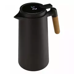 Garrafa Térmica de Plástico com Cabo de Madeira e Termômetro Tap Preta 1L - Lyor - comprar online