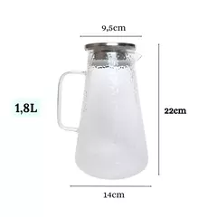 Jarra De Vidro 1.8 Lts Martelado Tampa Inox - Basic Decor