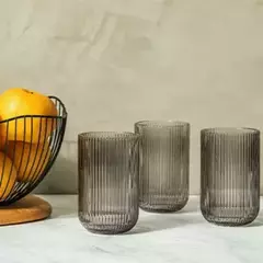 Conjunto 6 Copos Grafiato Cameratta Cinza 425 ml - L'Hermitage na internet