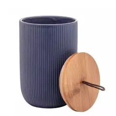 Potiche de cerâmica com tampa de bambu - Lyor - comprar online