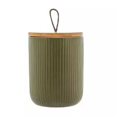 Potiche de cerâmica com tampa de bambu - Lyor