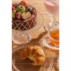 Prato com pé Boleira de cristal vidro coração - Lyor - comprar online
