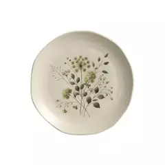Prato Sobremesa Em Cerâmica Orgânico Ammi 19,5cm - Porto Brasil