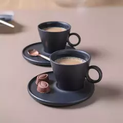 Xícara De Chá Neo Com Pires Neo Preto Matte 210ml - Porto Brasil na internet