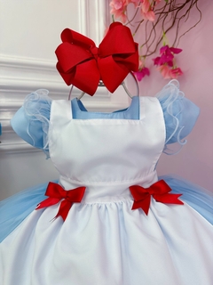 Vestido Infantil Azul Alice no País das Maravilhas Luxo (3584AB) - loja online
