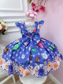 Vestido Infantil Lilás Jardim das Borboletas Cinto Pérolas (1165LL) - loja online