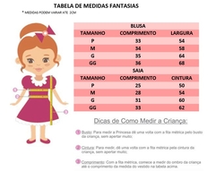 Fantasia Infantil Branca de Neve Blusa Saia Com Tiara (0104BN) - comprar online