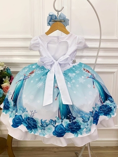 Vestido Infantil Frozen Princesa Aplique Gelo Festas (1080) - Lily Dresses Store