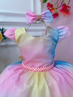 Vestido Infantil Colorido Festa dos Doces Cinto Pérolas Luxo (3191RA) na internet