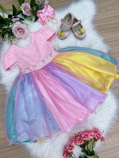 Vestido Infantil Unicórnio Chuva de Amor Arco Iris Festas (2207U8) na internet