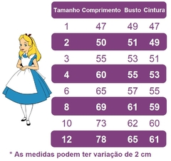 Vestido Infantil Alice no Pais das Maravilhas Festa Luxo (4533) na internet