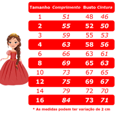 Vestido Infantil Vermelho C/ Broche de Flores Natal Festas (3363VV) - loja online
