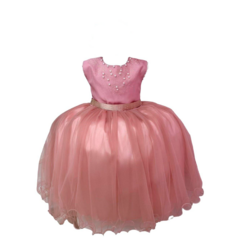 Vestido Infantil Rose C/ Strass Pérolas Damas Luxo (2214RE) - loja online