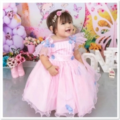 Vestido Infantil Jardim Encantado Luxo 1 ano (93.93.268)