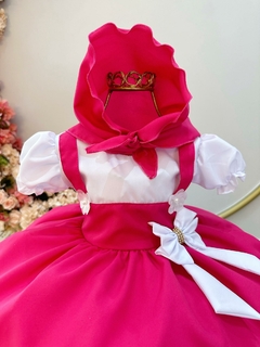 Vestido Infantil Pink Lenço e Broche de Laço (1296PK) - loja online