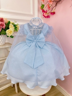 Imagem do Vestido Infantil Princesas Frozen Elsa e Anna C/ Capa (3613AP)