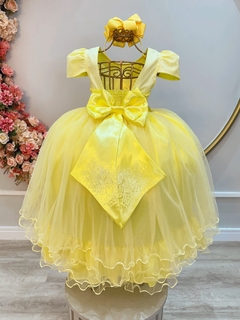 Imagem do Vestido Infantil Amarelo C/ Strass Casamentos Luxo (2223AM)