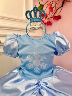 Fantasia Infantil Frozen Elsa Anna Princesas C/ Tiara Festas (0005AZ)