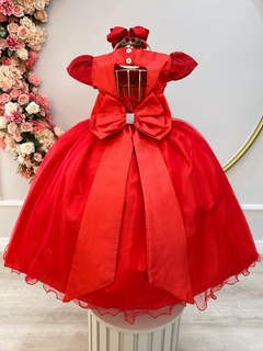 Vestido Infantil Vermelho Renda Damas Honra Casamentos Pérola (2286VV) - comprar online