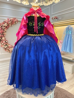 Fantasia Infantil Princesas Anna Frozen C/ Capa Luxo Festas (3120CL) - comprar online