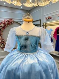 Fantasia Infantil Princesas Elsa Frozen C/ Capa Luxo Festas (3121AZ) - loja online
