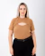 BLUSA RECORTE NO DECOTE CANELADA MARROM - comprar online