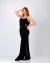 VESTIDO CANELADO LONGO RECORTE VAZADO NA CINTURA PRETO
