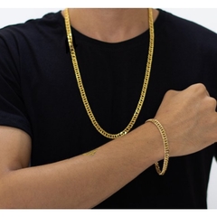 Corrente e Pulseira Grumwt dourada