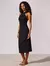 Vestido Midi com Textura Noir Preto na internet