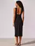 Vestido Midi com Textura Noir Preto - comprar online