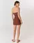 Vestido retrô com Mangas Bufantes Marrom Roberta - loja online