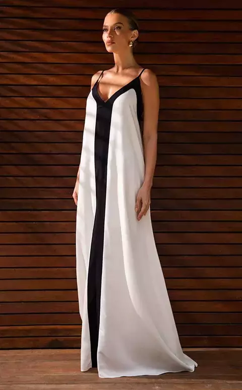 Vestido Longo Bicolor Off