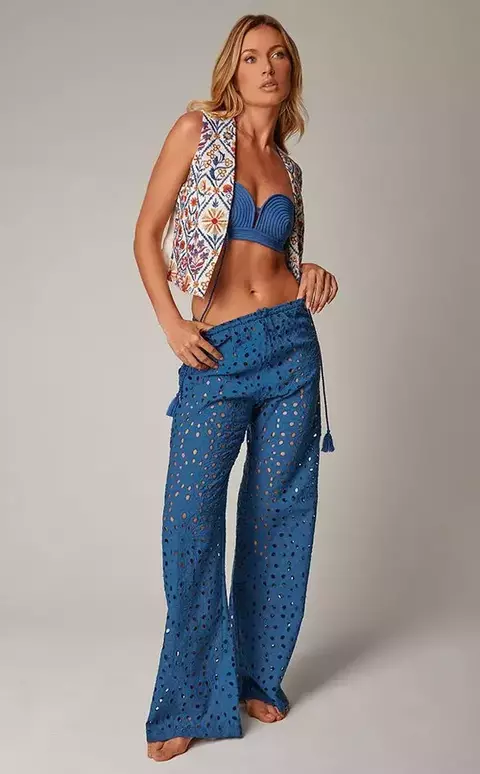 Calça Pantalona Lis -Laise Azul
