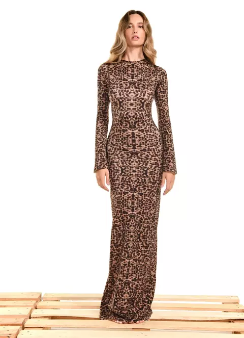 Vestido Zuni Aquarela Onça