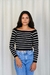 blusa de trico listrada ombro a ombro - comprar online