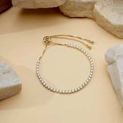 Pulseira Riviera com Feixe ajustável Banhado em Ouro 18K na internet