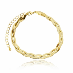 Pulseira Trançada Banhado em Ouro 18K