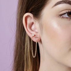 Brinco Minimalista com Pedra Zircônia Banhado em ouro 18K - comprar online