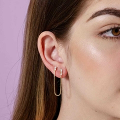 Brinco Minimalista com Zircônia Banhado em ouro 18k - comprar online