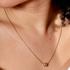 Corrente com Pingente Esfera Banhado em Ouro 18K na internet
