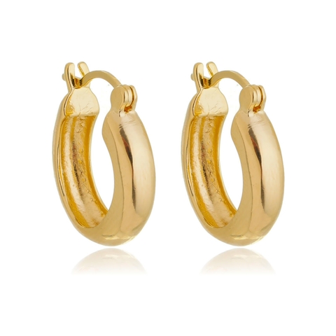 Brinco Argola Clic Médio Banhado em ouro 18K